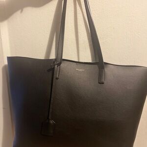 Saint Laurent Black Leather Tote Bag